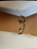 Gold Puffy Heart Charm Bracelet
