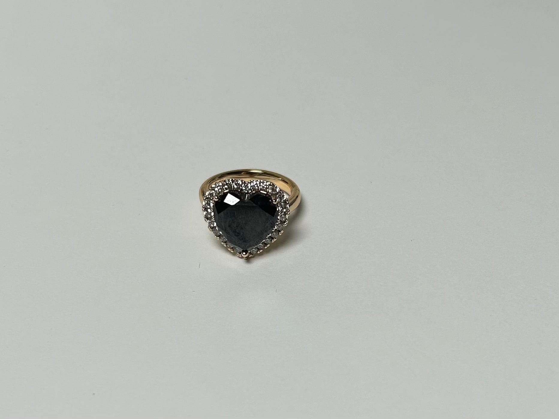 Black Heart Halo Ring