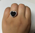 Black Heart Halo Ring
