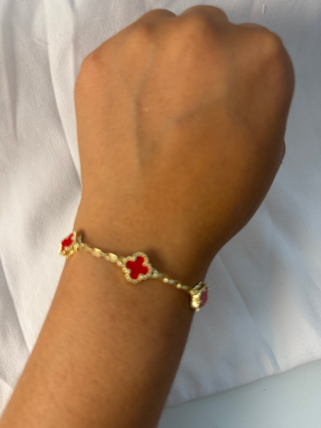 Red Clover Charm Necklace