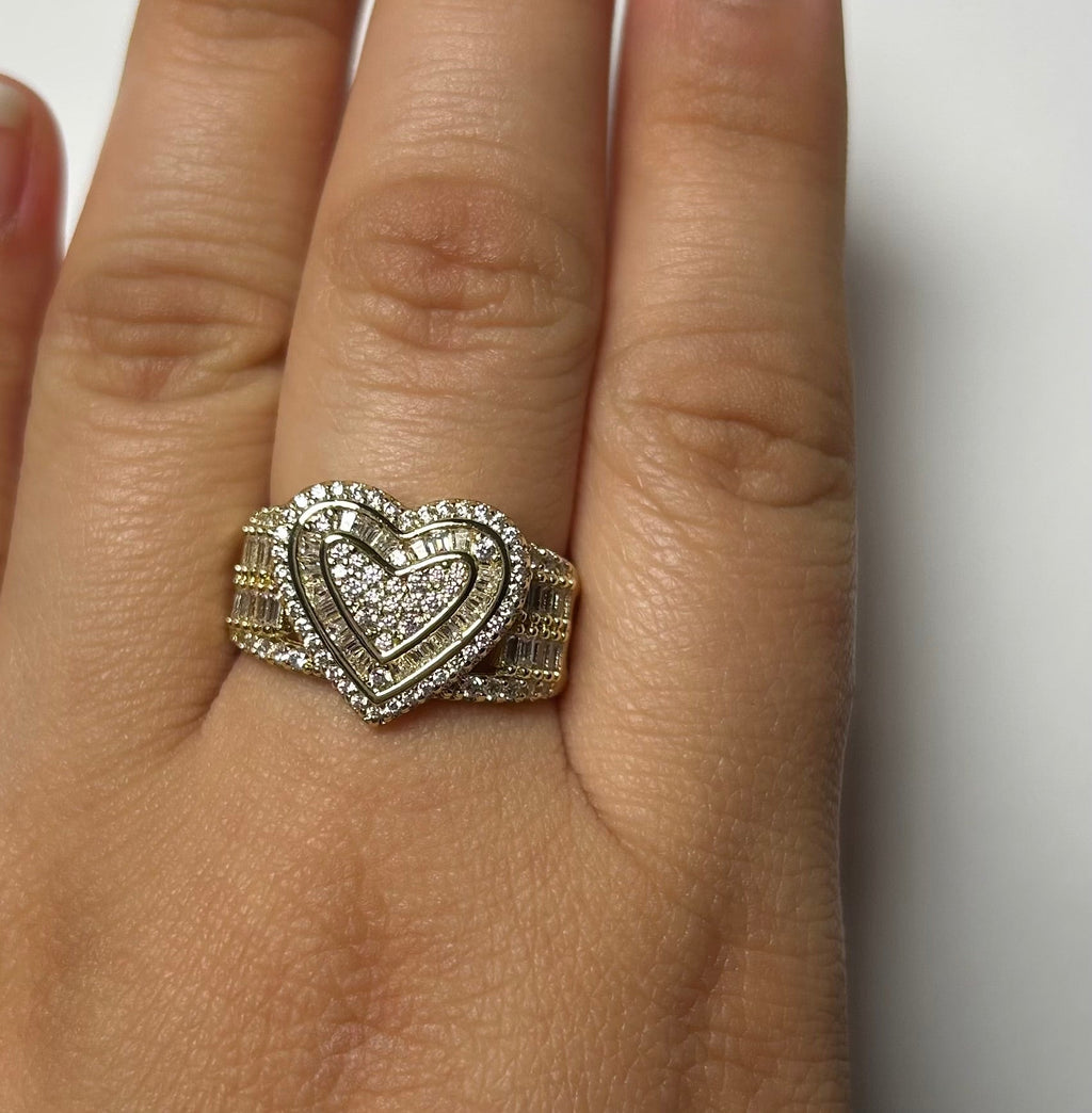 Iced Out Heart Ring
