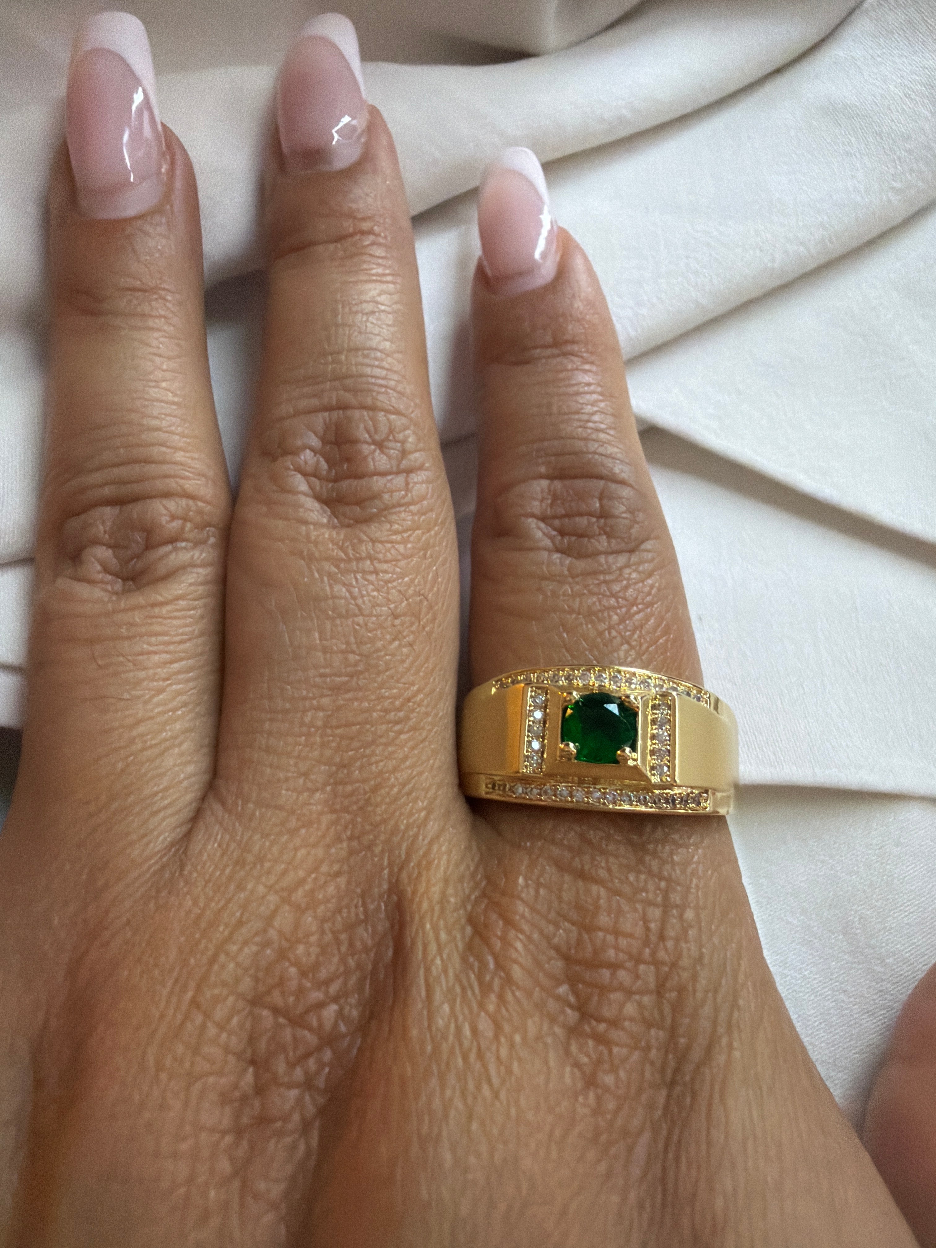 Men's Emerald Green Stone Ring