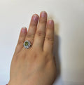 Crystal Halo Oval Stone Ring