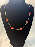 Red Clover Charm Necklace