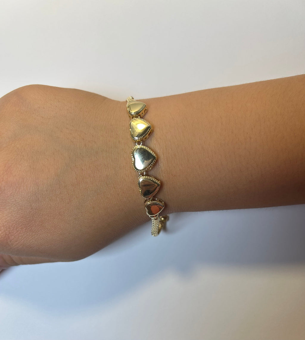 Gold Heart Link Bracelet