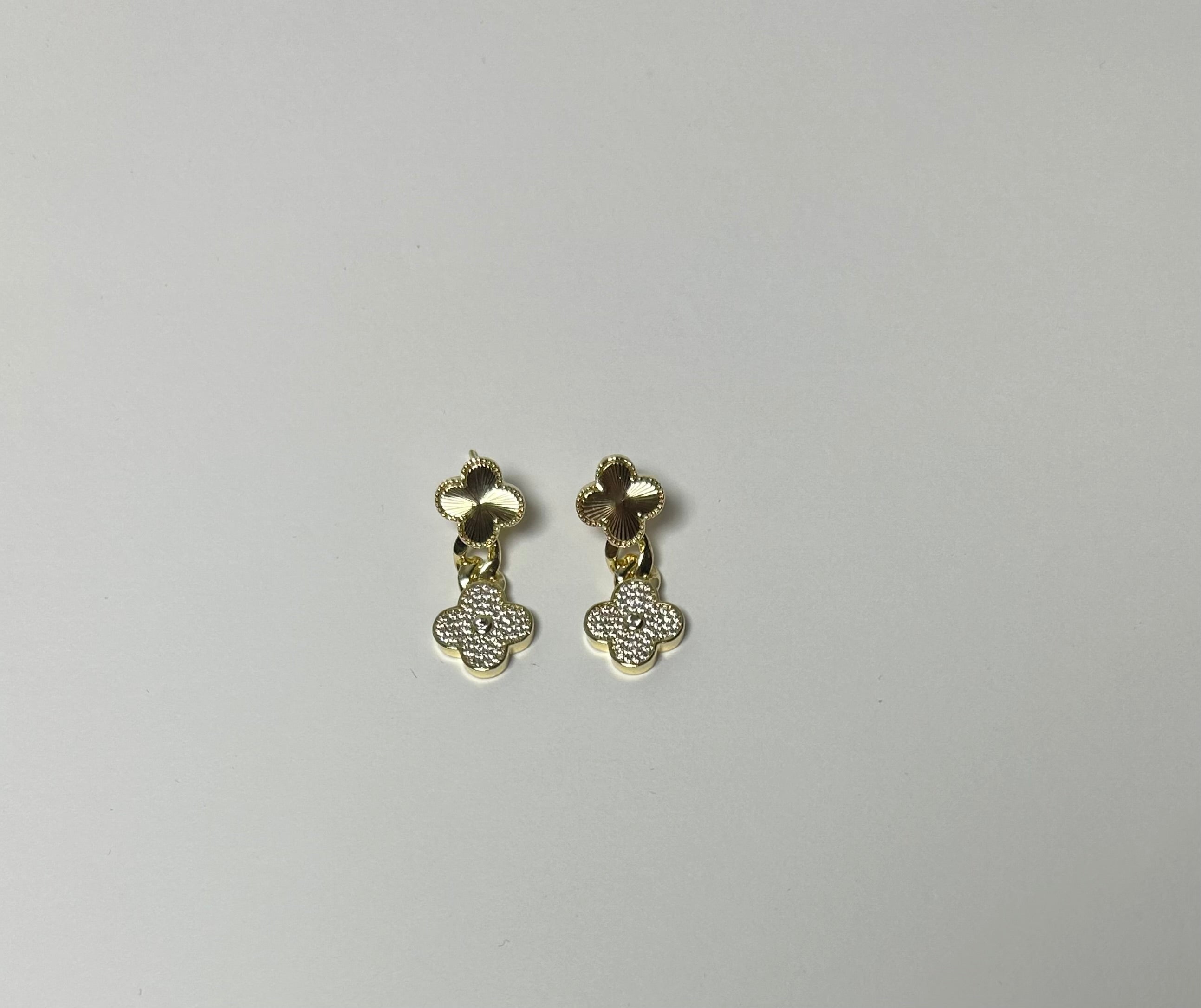 Double Clover Drop Earrings