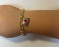 Gold Heart Charm Chain Bracelet