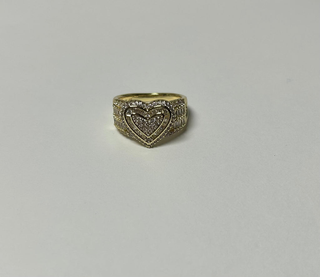 Iced Out Heart Ring