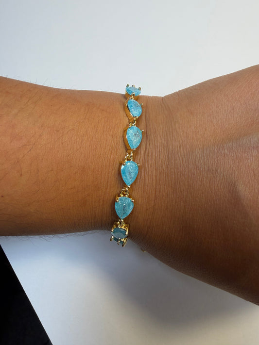 Turquoise Teardrop Tennis Bracelet
