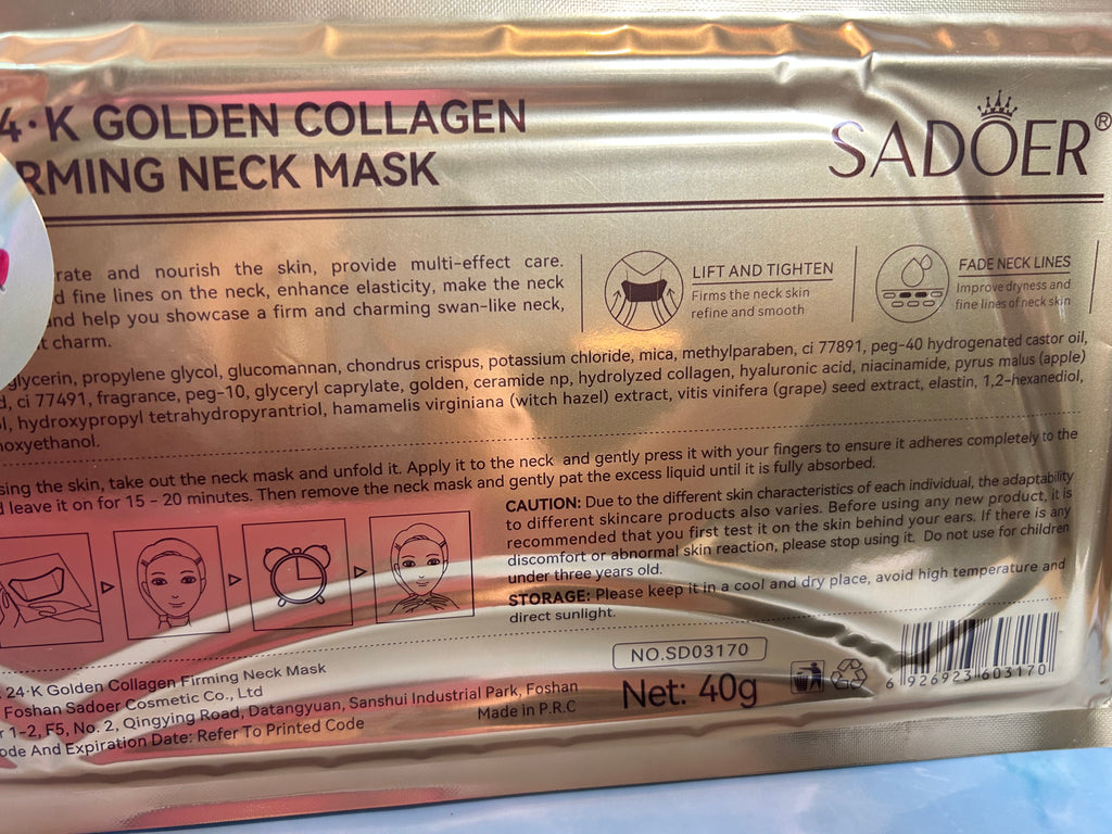 SADOER Golden Collagen Neck Mask