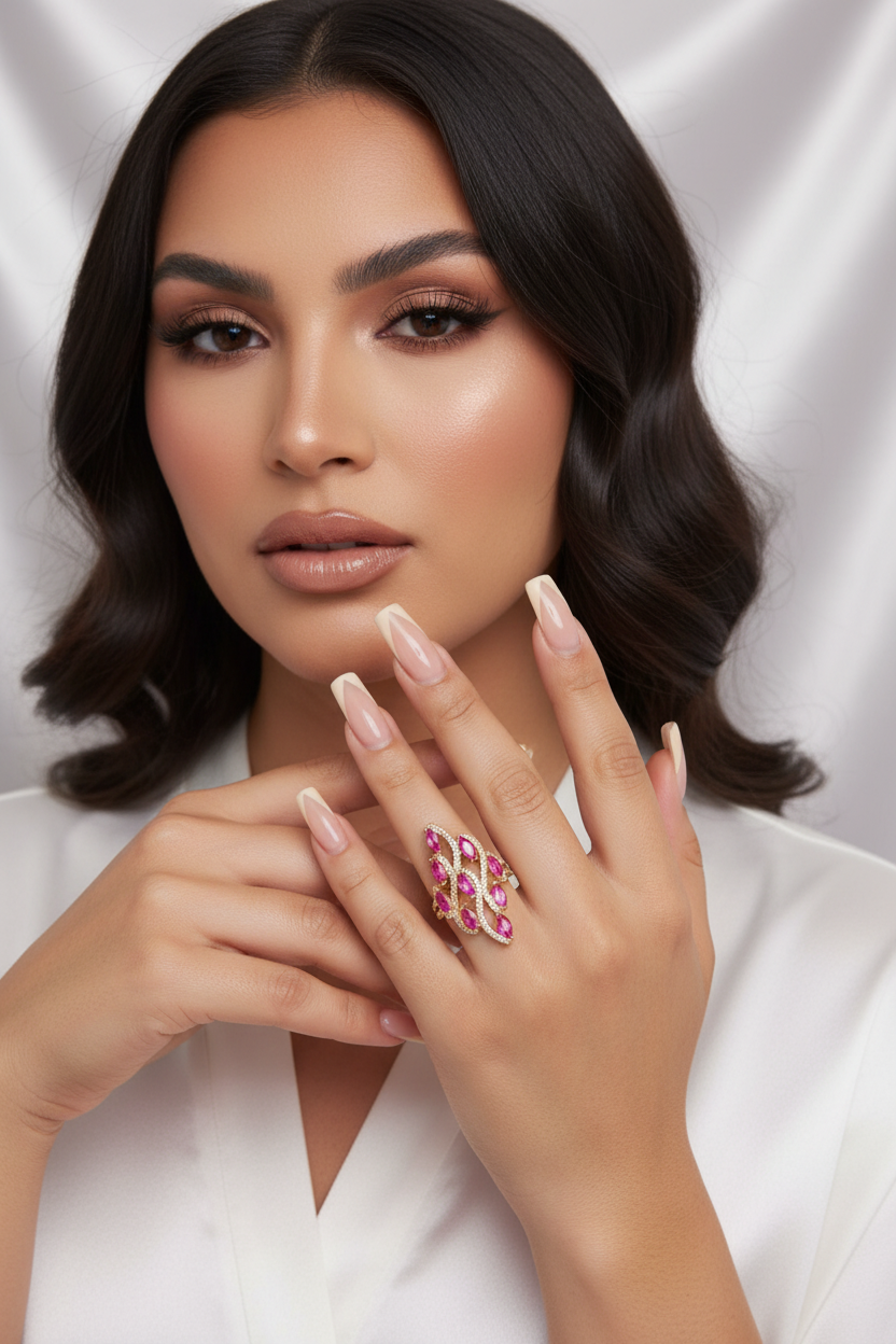 Anillo Hoja Rosa modelo