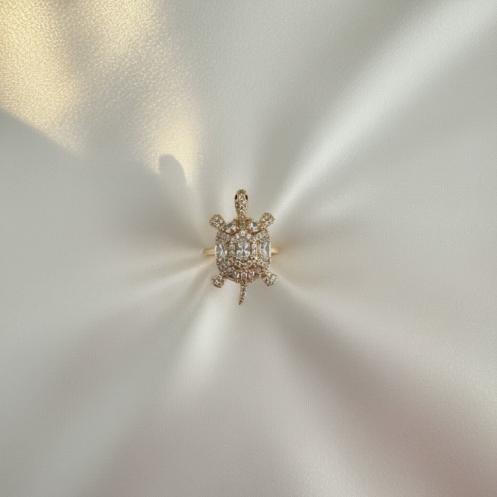 Anillo Tortuga Iced Out - Flat Lay