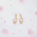 Aretes corazón seda