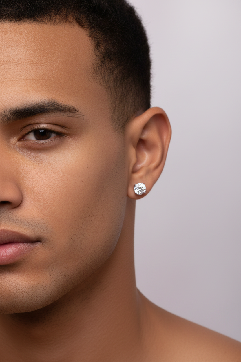 Aretes Diamante hombre