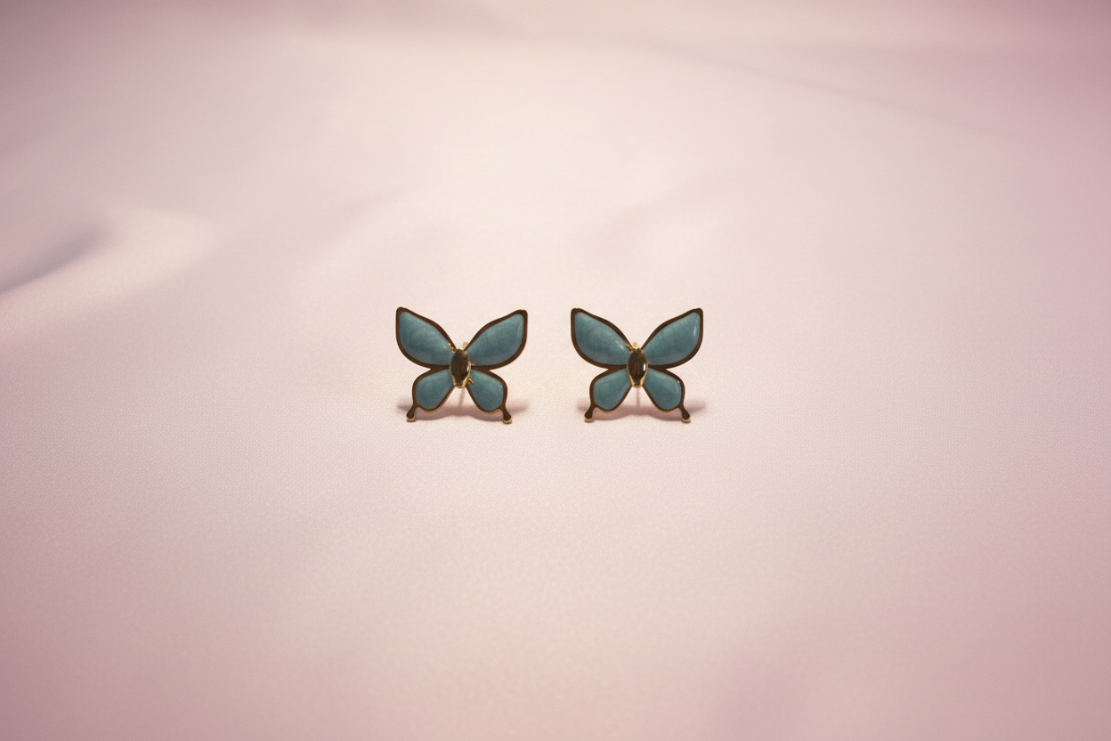 Blue Butterfly Flat Lay