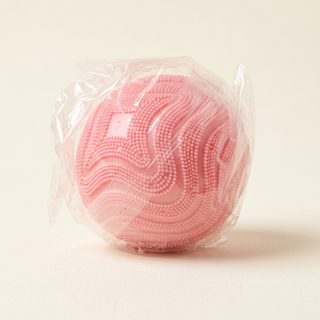 Brightened pink textured ball photo