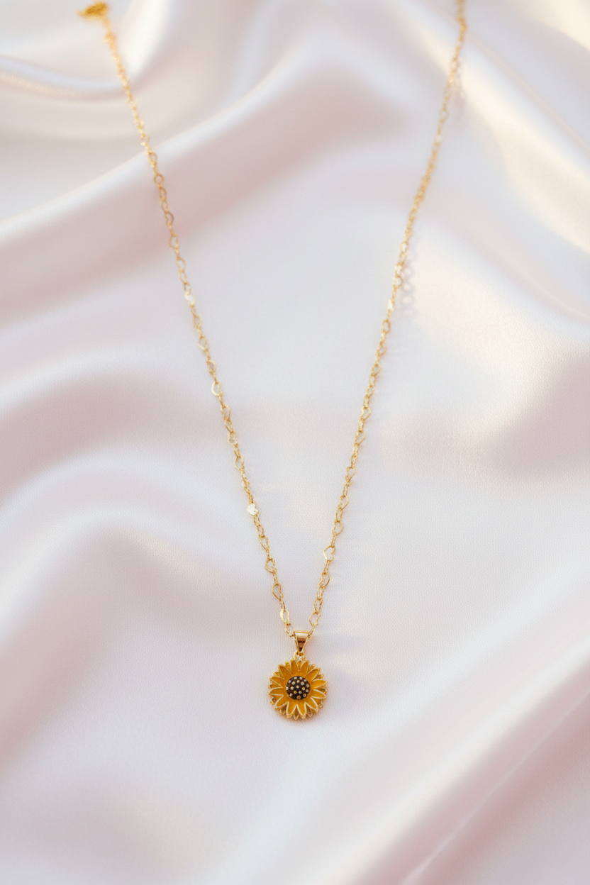Collar Girasol - Cadena Corazones