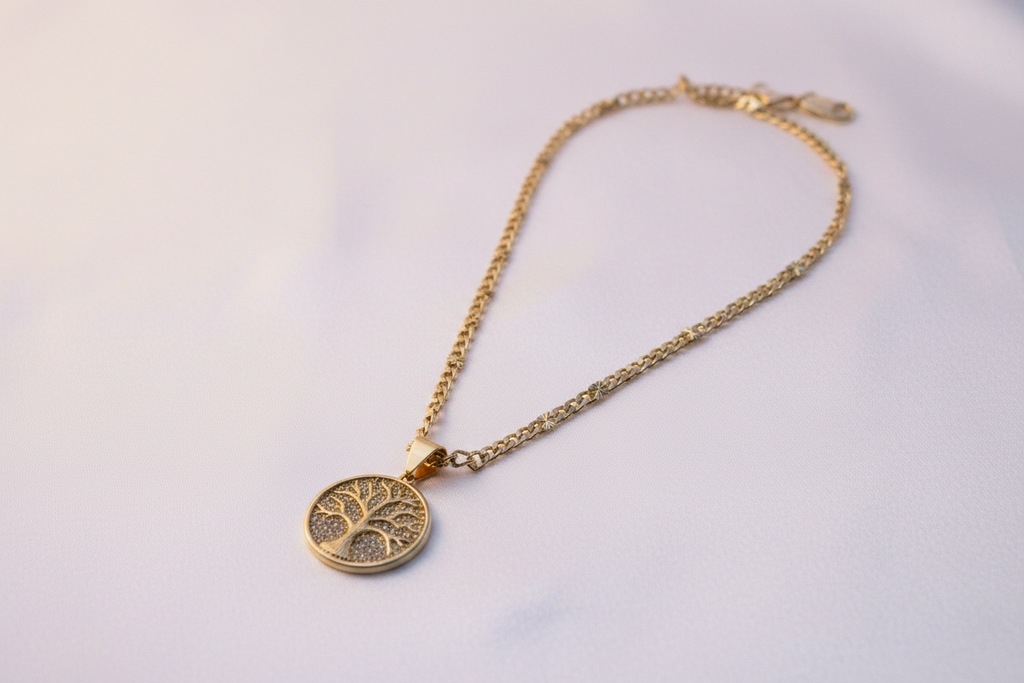 Collar Árbol de Vida con Cadena Estrellada