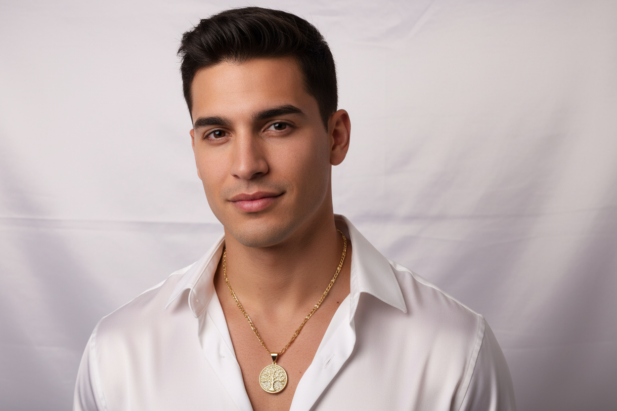 Collar Árbol de Vida con Modelo Hombre 2