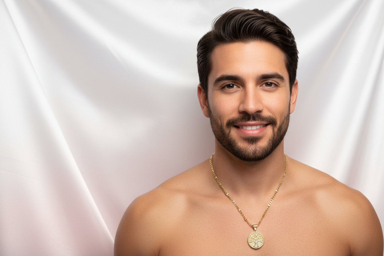 Collar Árbol de Vida con Modelo Hombre