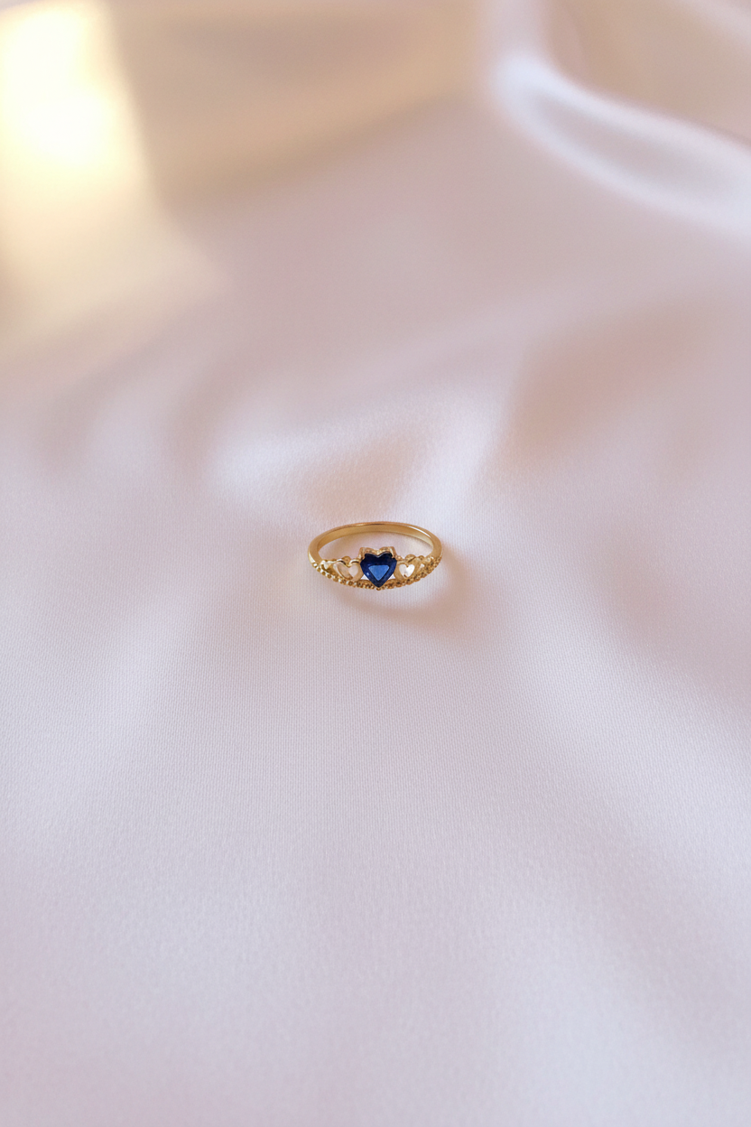 Crown Ring Blue Flat Lay