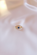 Crown Ring Blue Flat Lay