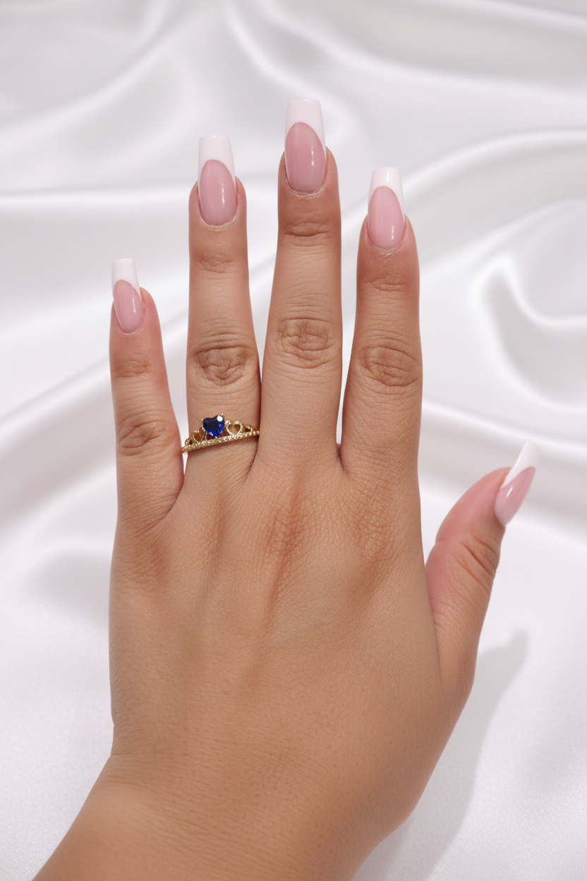Crown Ring Blue On Model