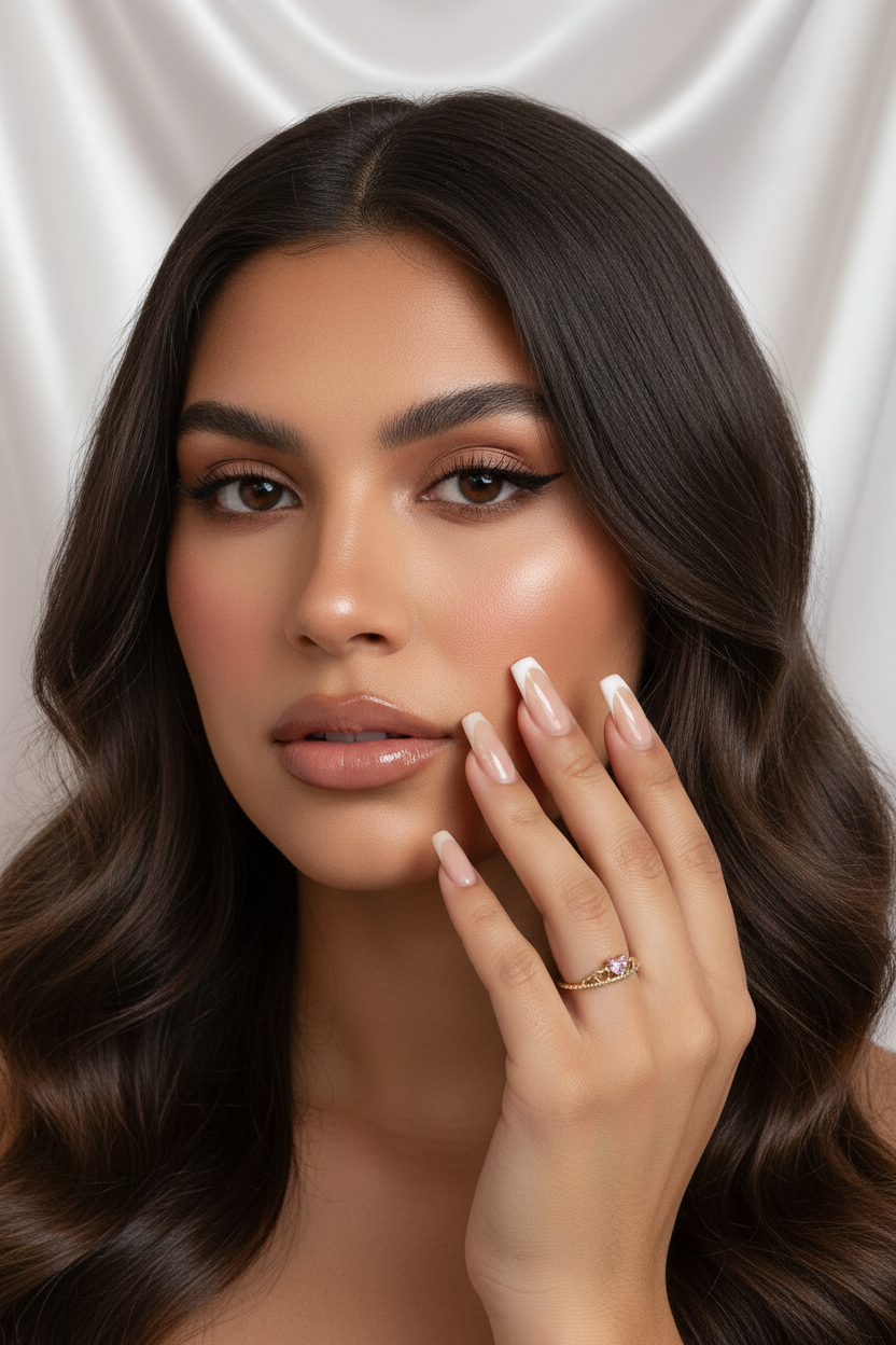 Crown Ring On Model Fixed Nails