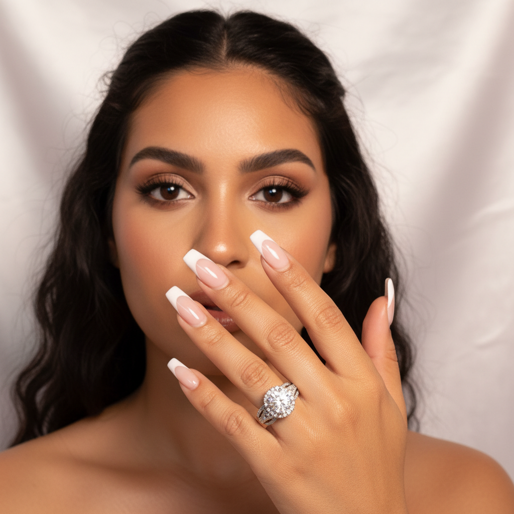 Crystal Halo Ring On Model