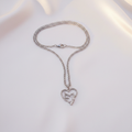 Crystal Heart Necklace Flat Lay