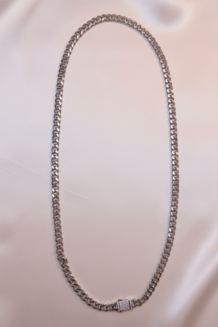 Cuban Link Chain flat lay