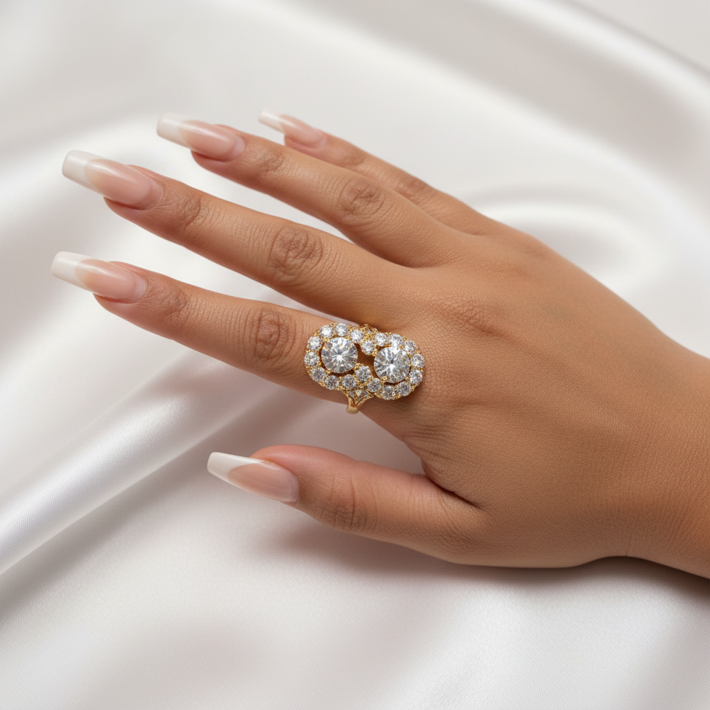 Double Halo Ring On Model