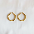 Gold Textured Hoop Earrings Flat Lay