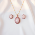 Rose Quartz Crystal Jewelry Set