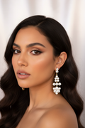 Gold Crystal Chandelier Drop Earrings
