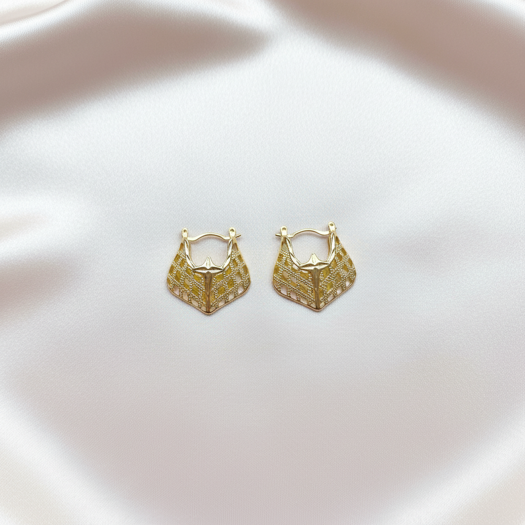 Gold Lattice Hoop Earrings