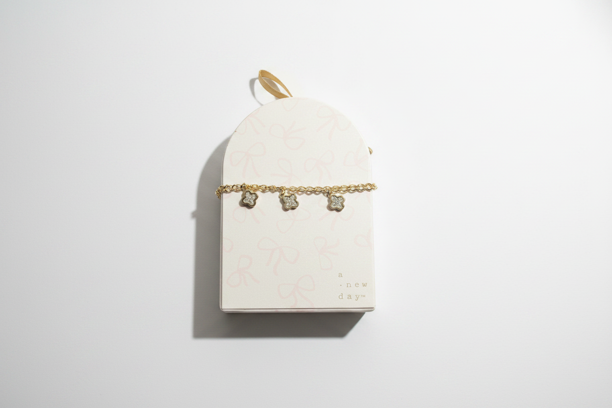 Gold Layered Clover Charm Bracelet