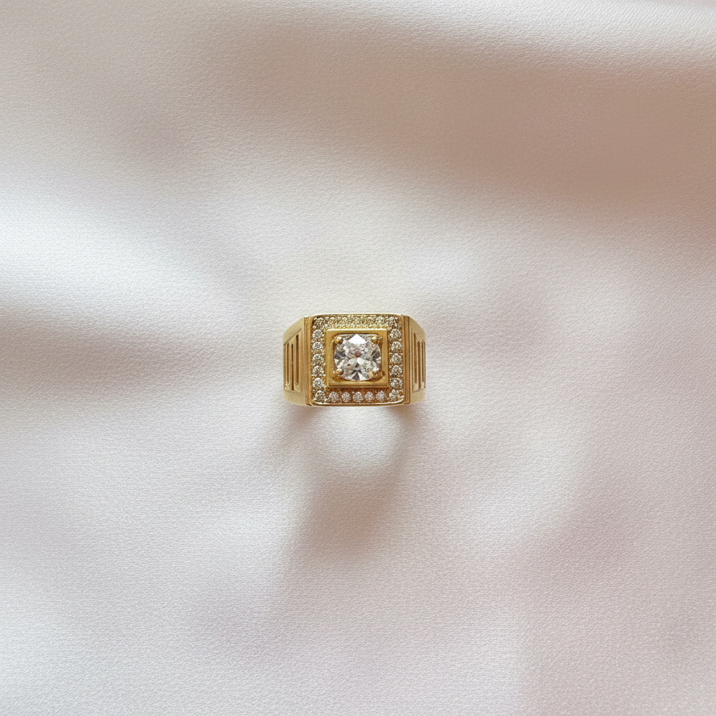 Men's Bold Pavé Signet Ring
