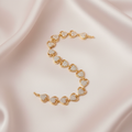 Crystal Pavé Heart Link Bracelet Flat Lay