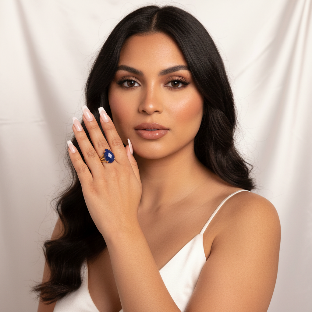 Lapis Lazuli Ring On Model