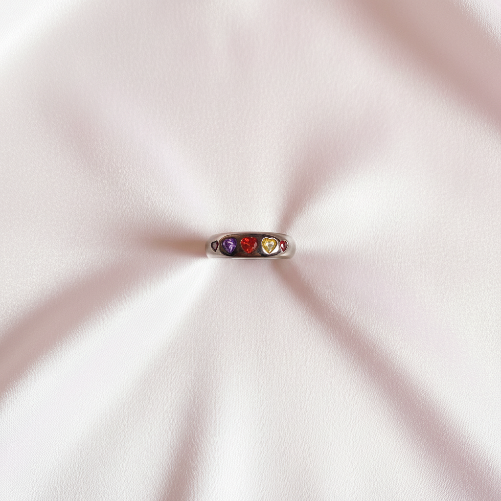 Multicolor Heart Band Flat Lay
