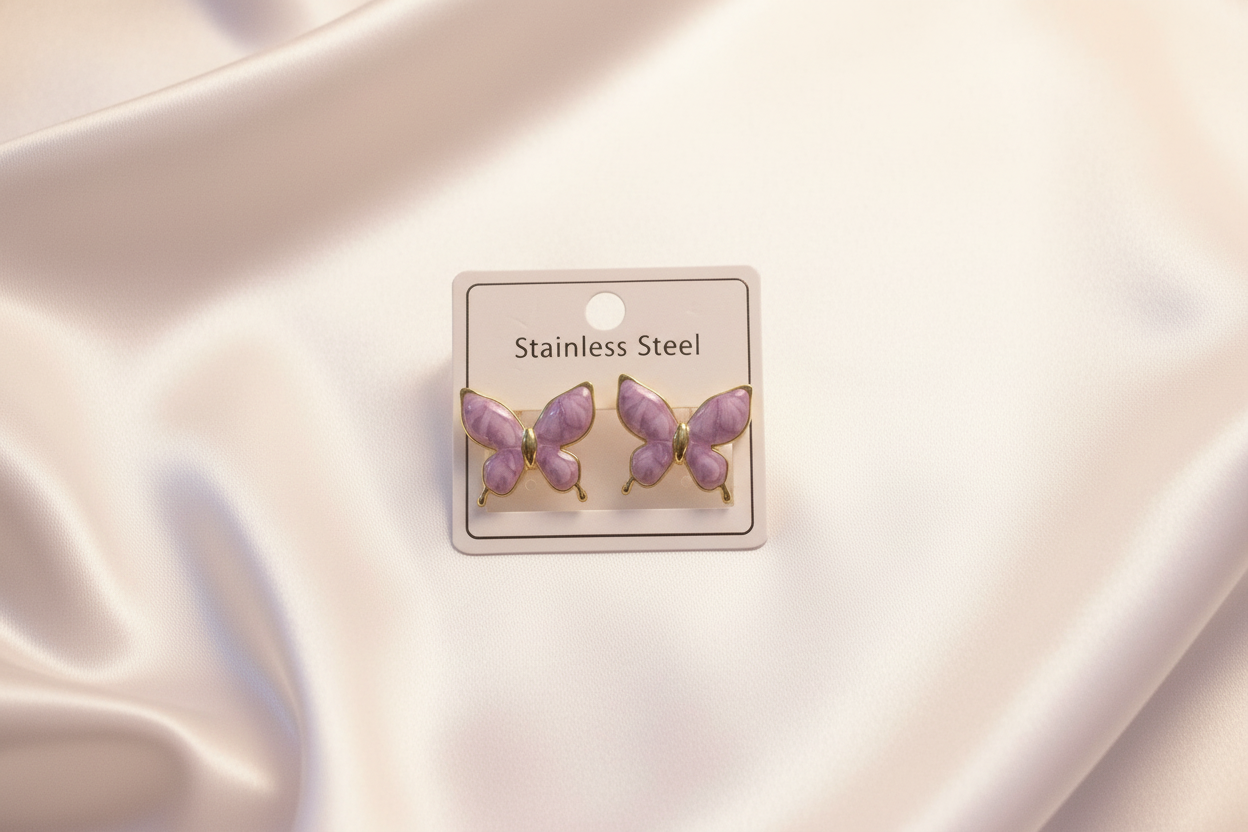 Purple Butterfly Flat Lay