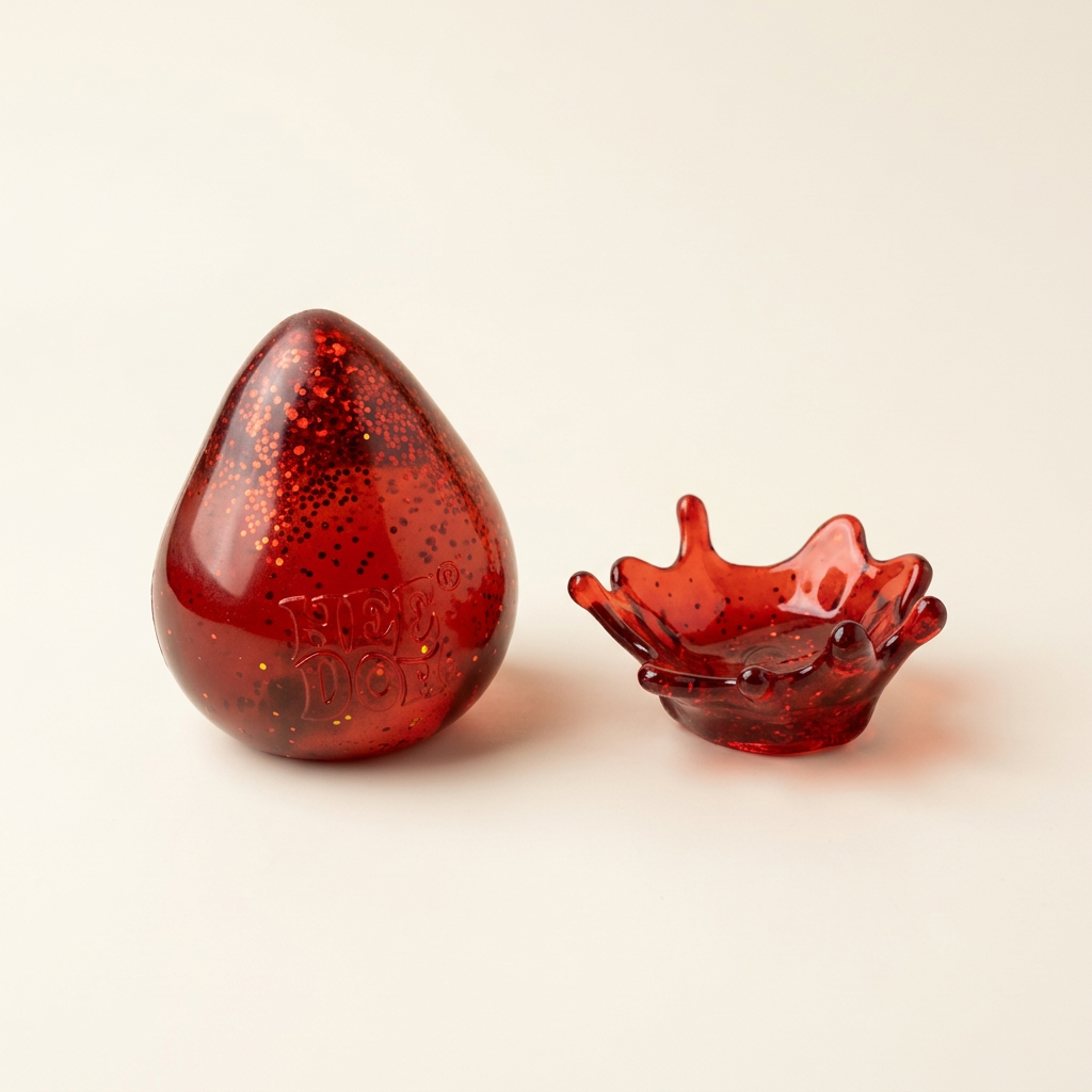 Red glitter toy and separate splash base