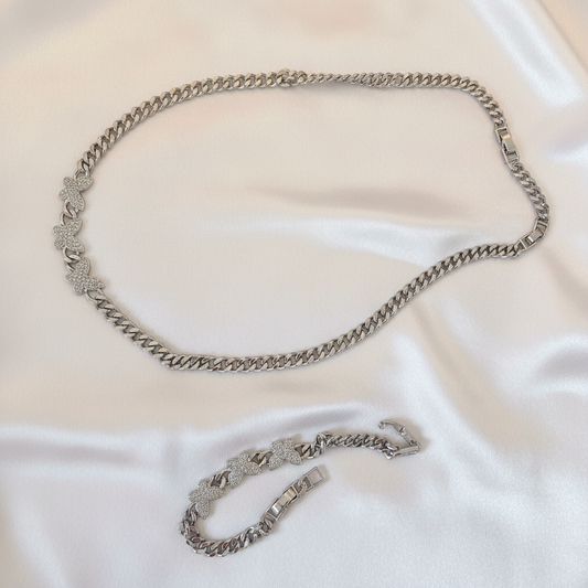 Set Cubano Silver Mariposas flat lay