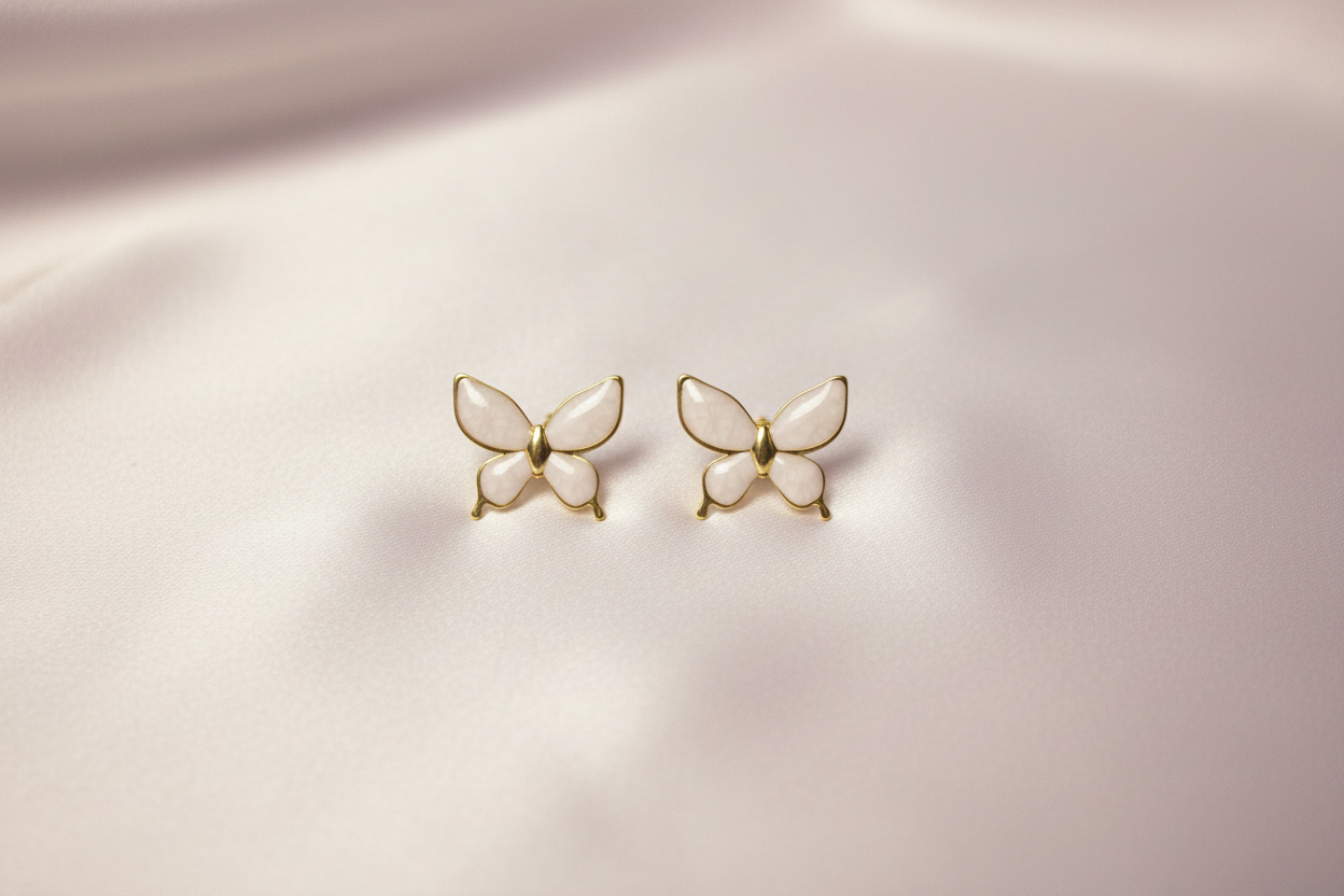 White Butterfly Flat Lay